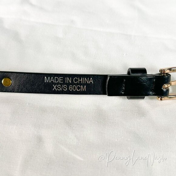 Forever21 Gold Studded 60cm Skinny Belt Size XS/S - Picture 2 of 4